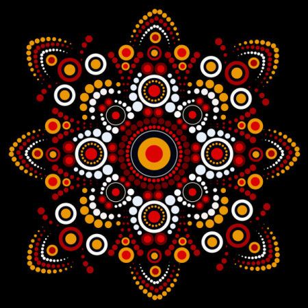 Aboriginal mandala dot painting - Vector illustration