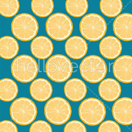 Seamless lemon and orange pattern background - Vector illustration