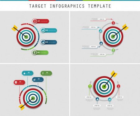 Target infographic design set - Vector Illustration