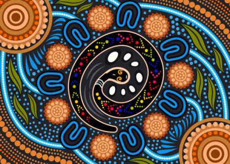Aboriginal rainbow serpent background