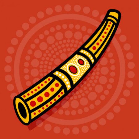 Aboriginal Didgeridoo - Vector Illustration