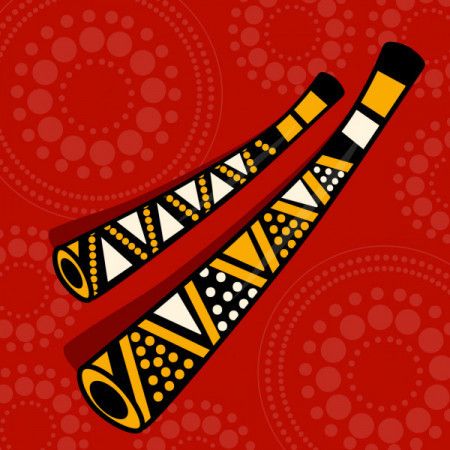 Aboriginal Didgeridoo Art Background
