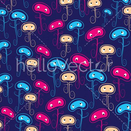 Seamless cartoon character pattern - Vector background illustration.