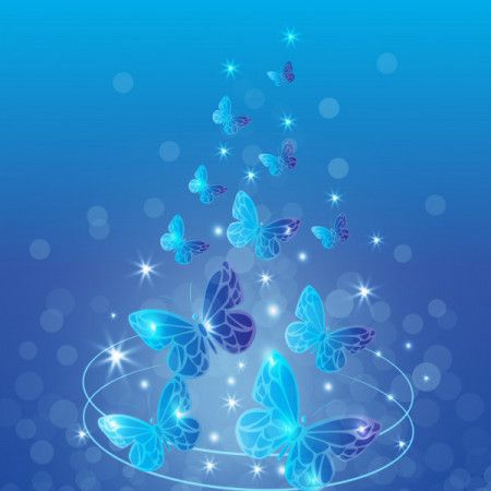 Blue butterfly wallpaper background vector
