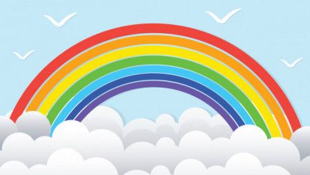 Cartoon Rainbow Background Vectors - Download 5 Royalty-Free Graphics -  Hello Vector