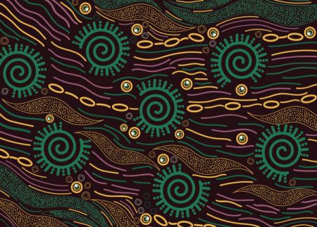 Aboriginal style of dot background for fabric and textile