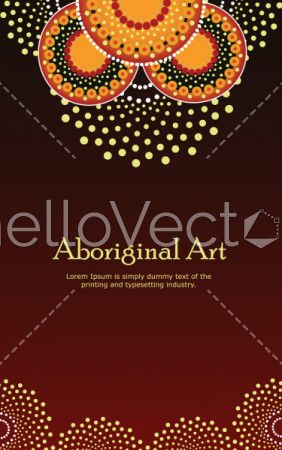Aboriginal art. Vector Banner with text.