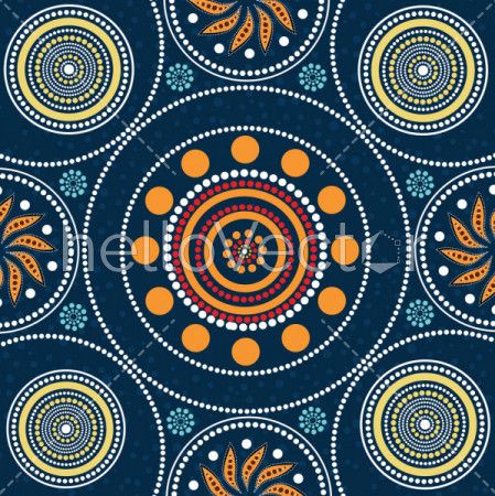 Dot art aboriginal blue background - Download Graphics & Vectors