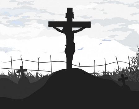 Jesus Christ on the cross - Vector Silhouette