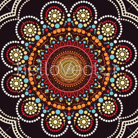 Aboriginal dot art background - Vector illustration