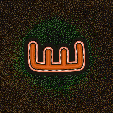 Possum Tracks Symbol - Aboriginal art background