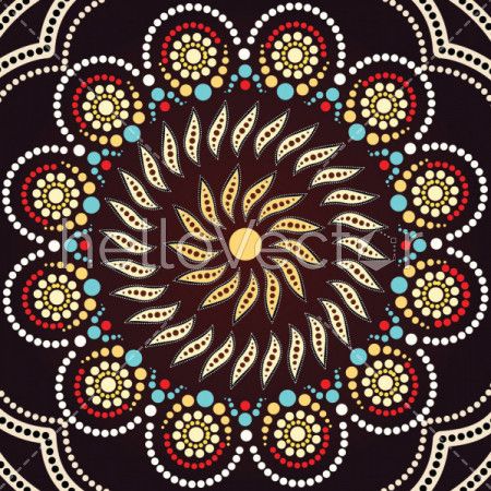 Aboriginal art vector background.