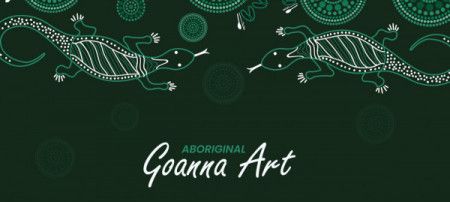 Goanna green aboriginal art poster design