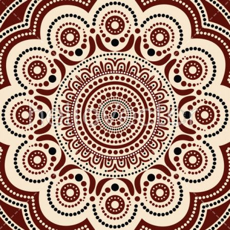 Aboriginal dot art background - Vector illustration