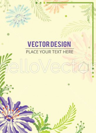 Floral Banner, Abstract floral effect background banner with text - Vector illustration