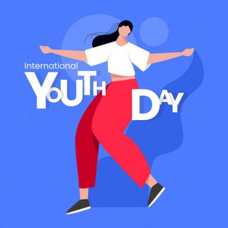 International youth day flat design