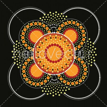 Aboriginal dot art background vector