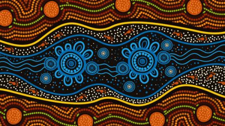Vector Aboriginal Dot Design Background