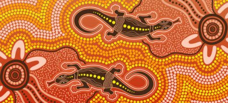 Aboriginal dot lizard art illustration