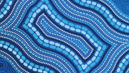 Dot art aboriginal blue background