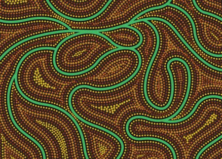 Aboriginal dot art river background