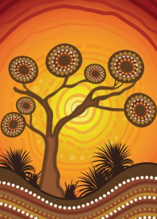 Illustration based on aboriginal style of dot background. Fitness and ...