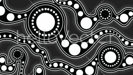 Aboriginal art vector background, Connection concept