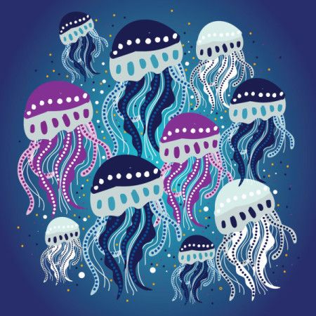 Jellyfish Aboriginal Dot Art Vector Download Graphics Vectors