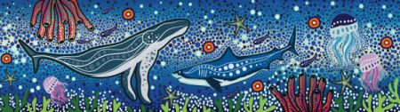Underwater concept aboriginal dot painting