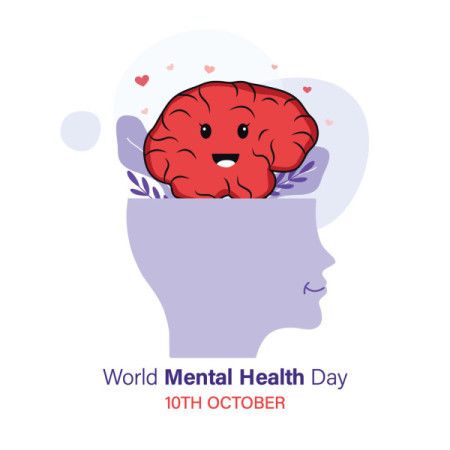 World Mental Health Day Concept Flat Illustration