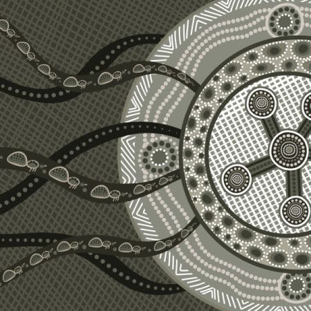 Aboriginal style of painting depicting honey ants