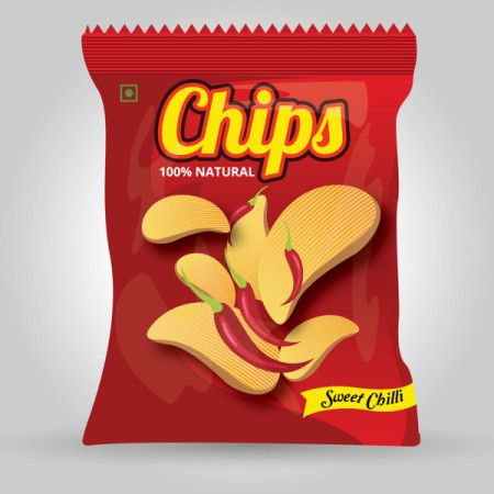 Red Potato chips packaging - Vector