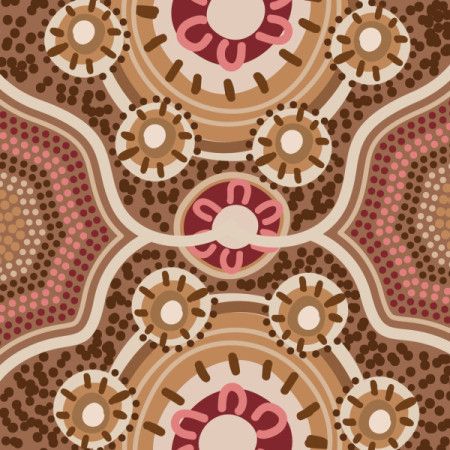 Aboriginal dot art style vector painting