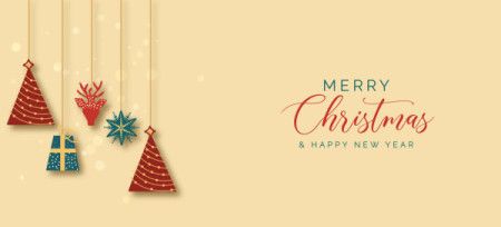 Christmas background with festive hanging decorations