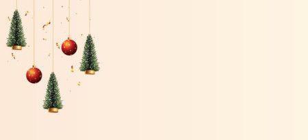 Christmas background with festive hanging decorations