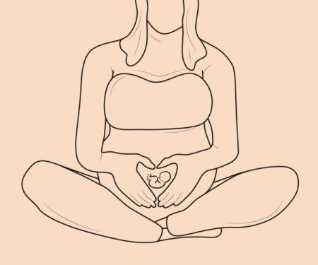 Vector pregnant woman line drawing