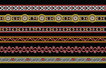 Aboriginal dot art border style vector background