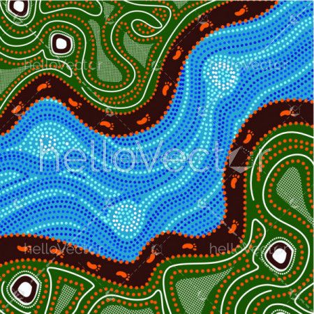 Illustration based on aboriginal style of dot painting.