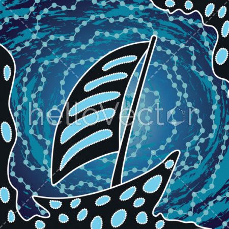Water waves aboriginal dot art - Vector - Download Graphics & Vectors